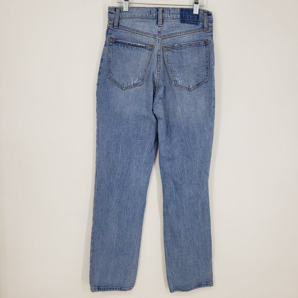 Abercrombie & Fitch 90s Straight Ultra High Rise Jeans 0S 25 Distressed Blue - Picture 3 of 9